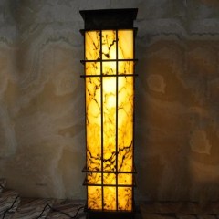 Yellow onyx  rectangle lamp